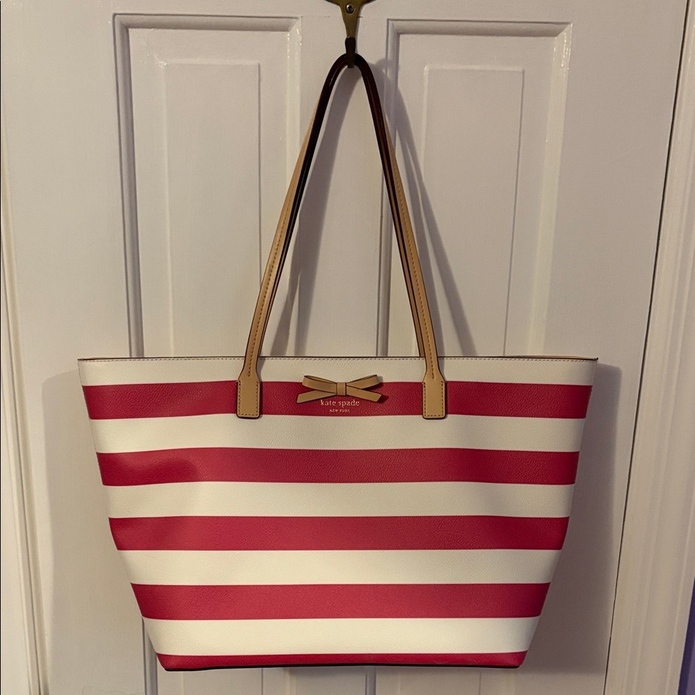 Kate Spade Bold Pink and White Tote